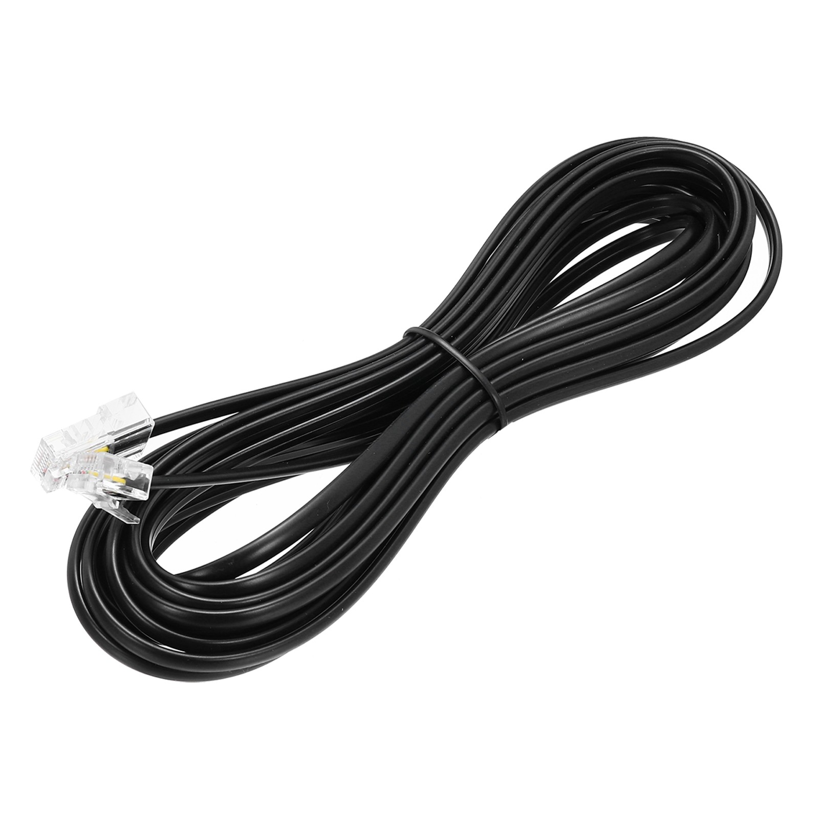 3Pcs Telephone Cord 16.4ft Phone Cable 8P4C to 6P4C Wire RJ45 to RJ11 Black