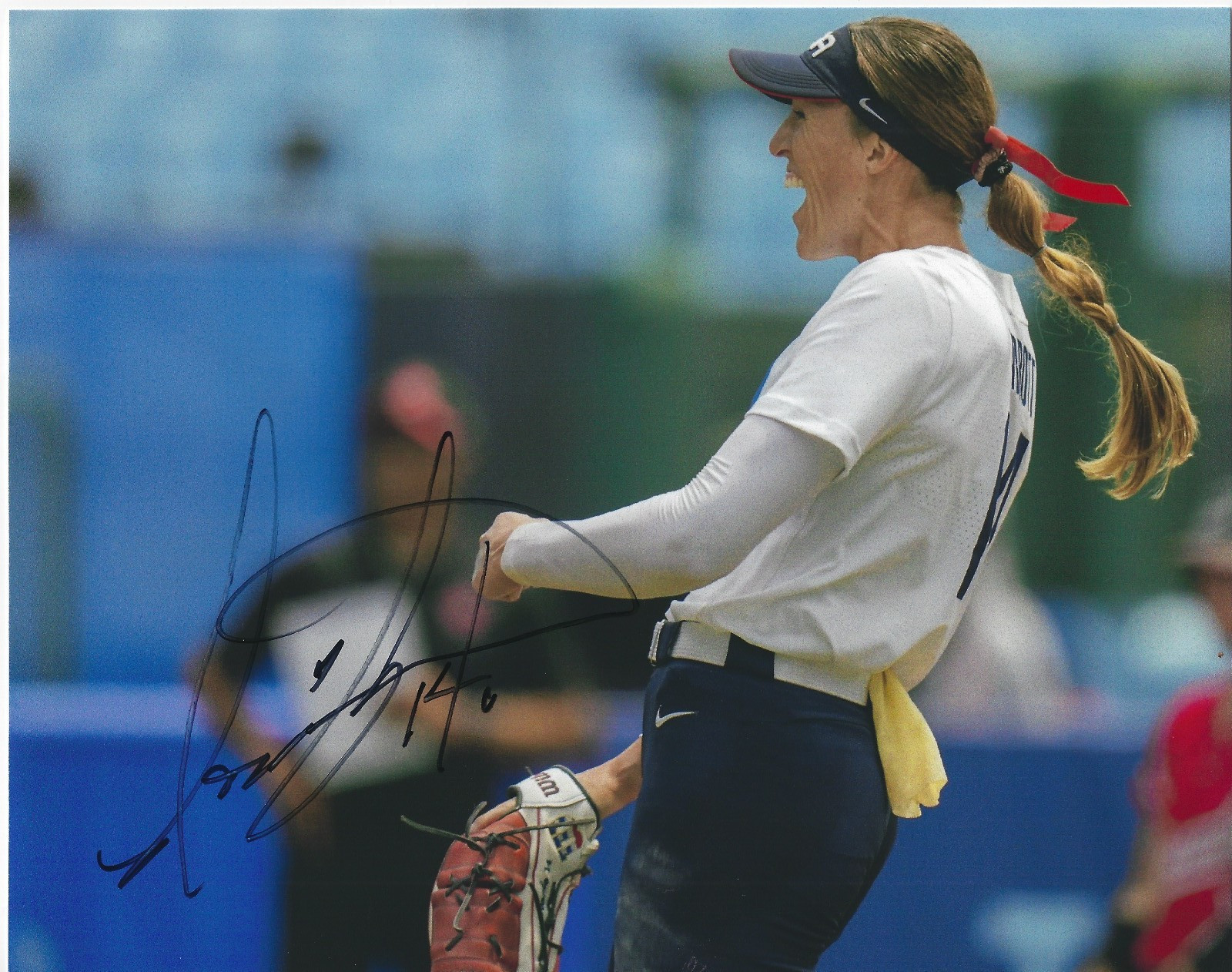 MONICA ABBOTT Signed 8.5 x 11 Photo Signed REPRINT Softball USA Olympics
