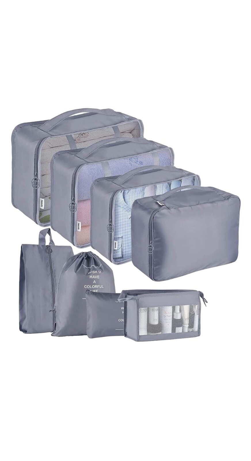 TravelMate 8-in-1 Luggage Organizer Set
