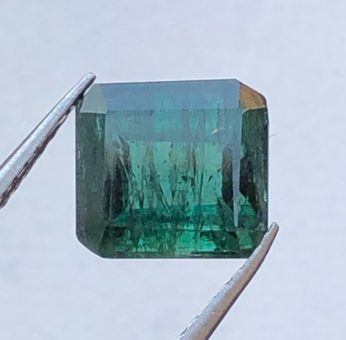 2.25-Carats Loose square Cut Green Tourmaline from Afghanistan