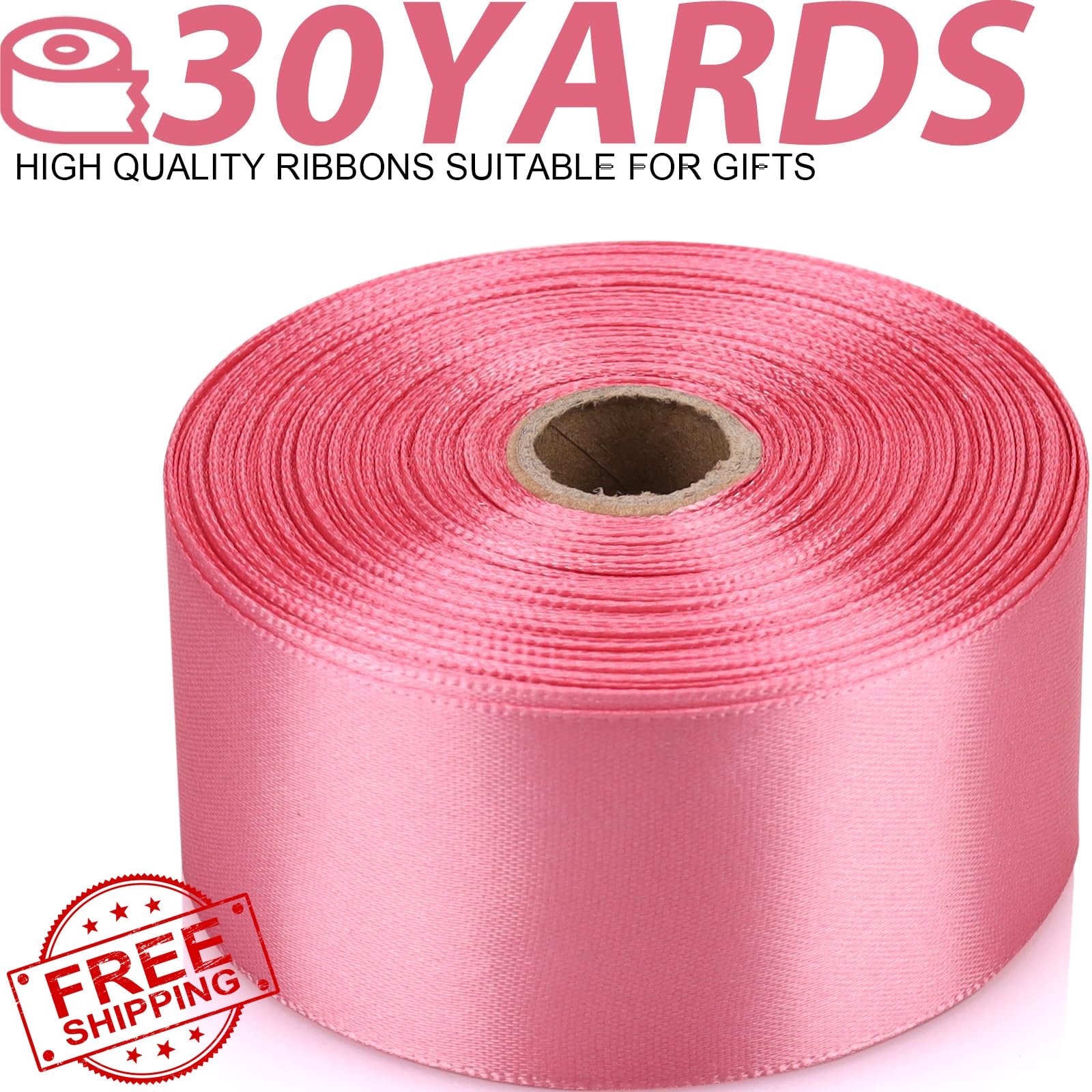 NISDOCF Rose Gold Satin Ribbon 1.5 Inch, 30 Yards, Craft and Gift Wrap