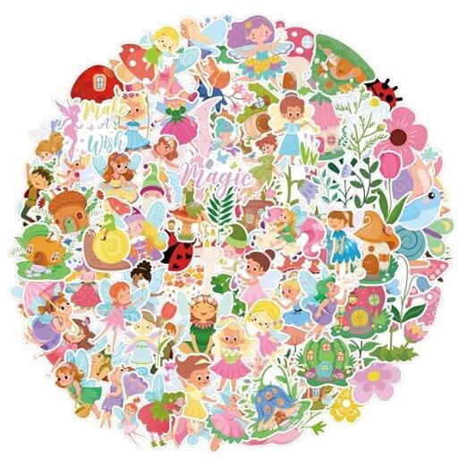  Spring Woodland Fairy Sticker - 100 Pcs Hello Spring Woodland Fairy 