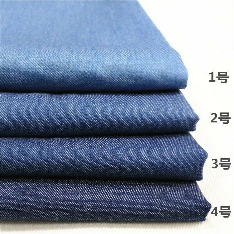 Lightweight Washed 4oz Denim Jeans Fabric 100% Cotton Canvas Cloth Material Blue