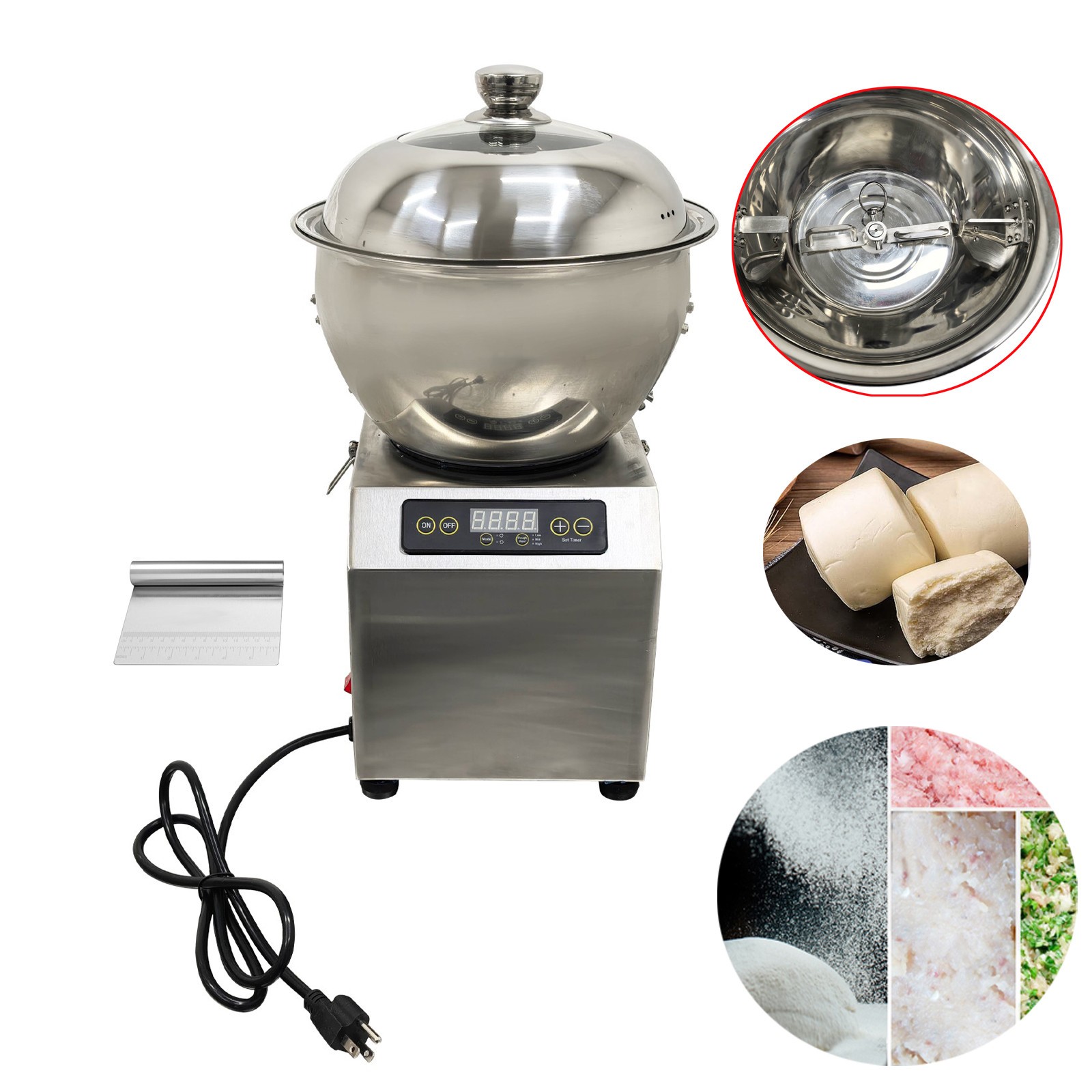 17.64LB Detachable Basin Type Dough Mixer110V Electric Flour Kneading Machine