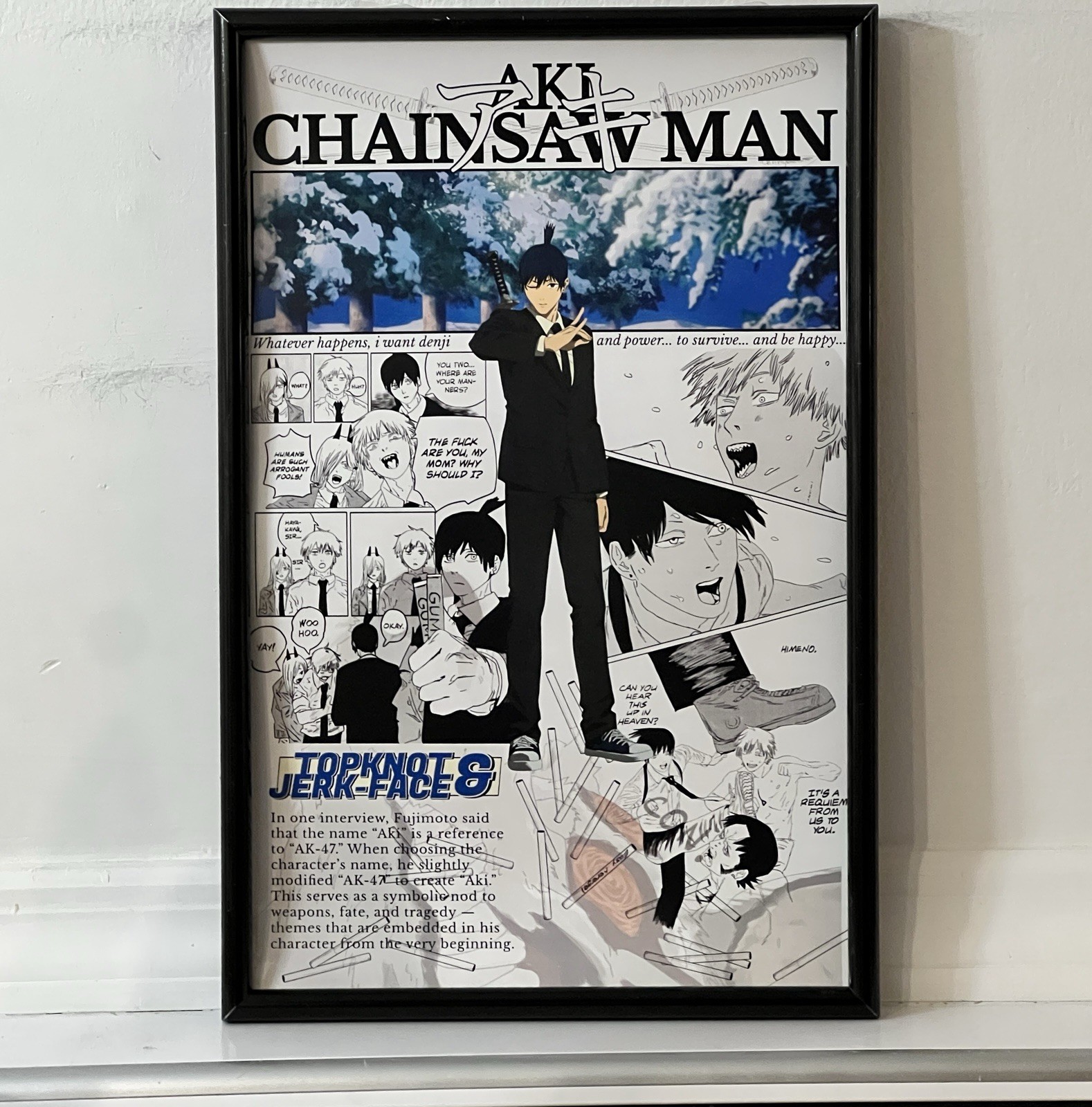 Chainsaw Man Aki Anime Horror Art Poster