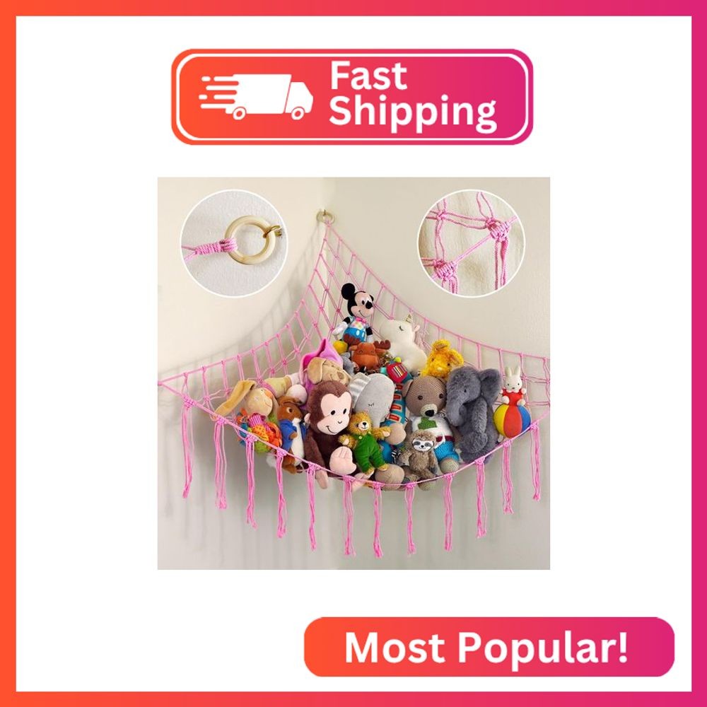 ABBY BABY Large Stuffed Animal Hammock Corner - Stuffed Animal Storage - 100% Na