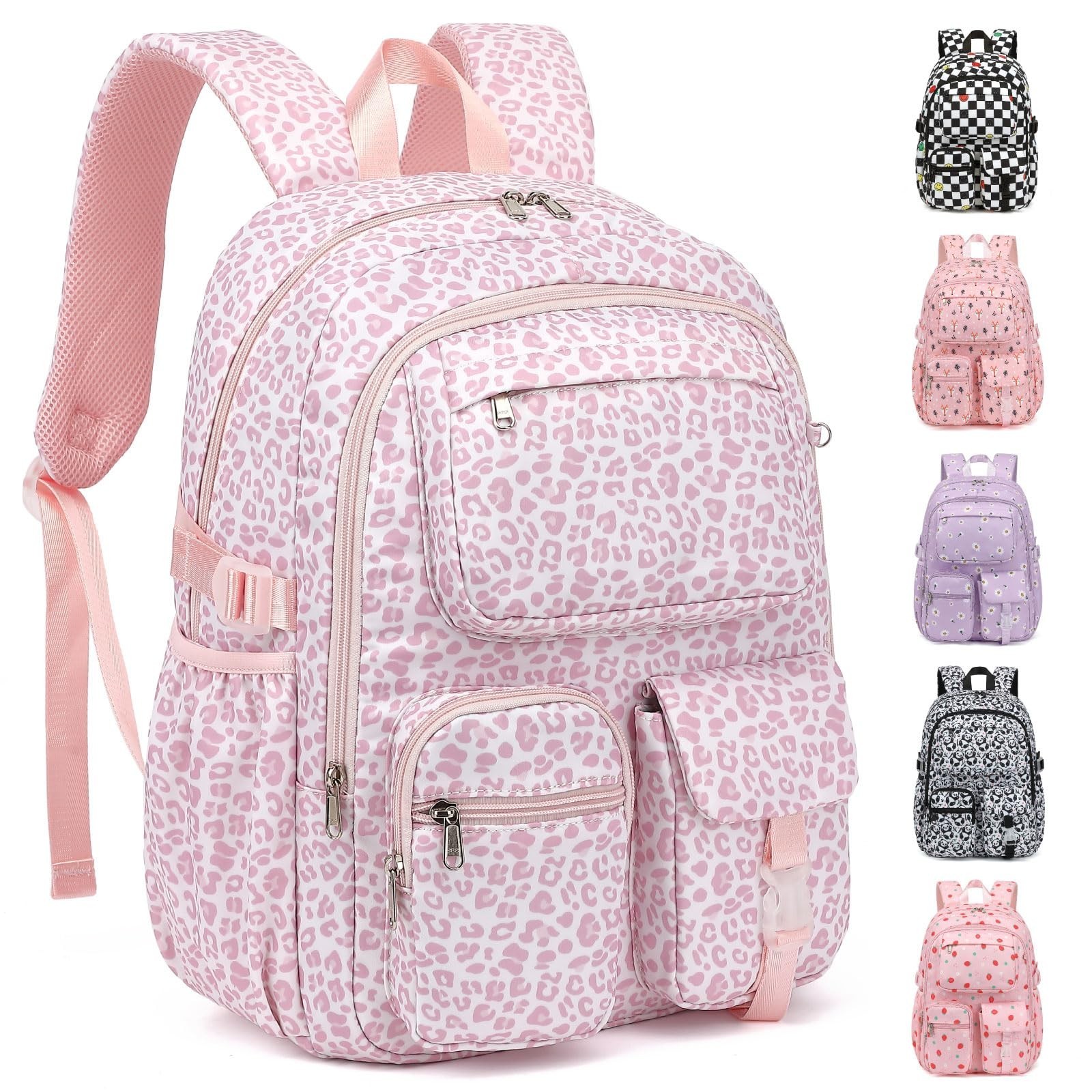 Girls Backpack for School, Teens Large Capacity Cute Lightweight Polyester Sc...