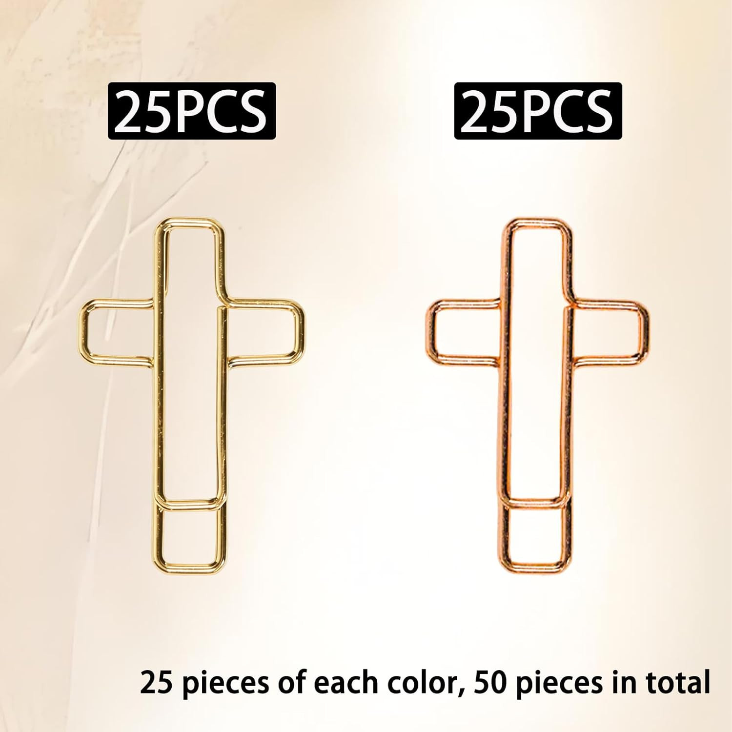 50 Pcs Cross Paper Clips, Gold Bible Clip Rose Gold Journaling Clip, Bible Pa...