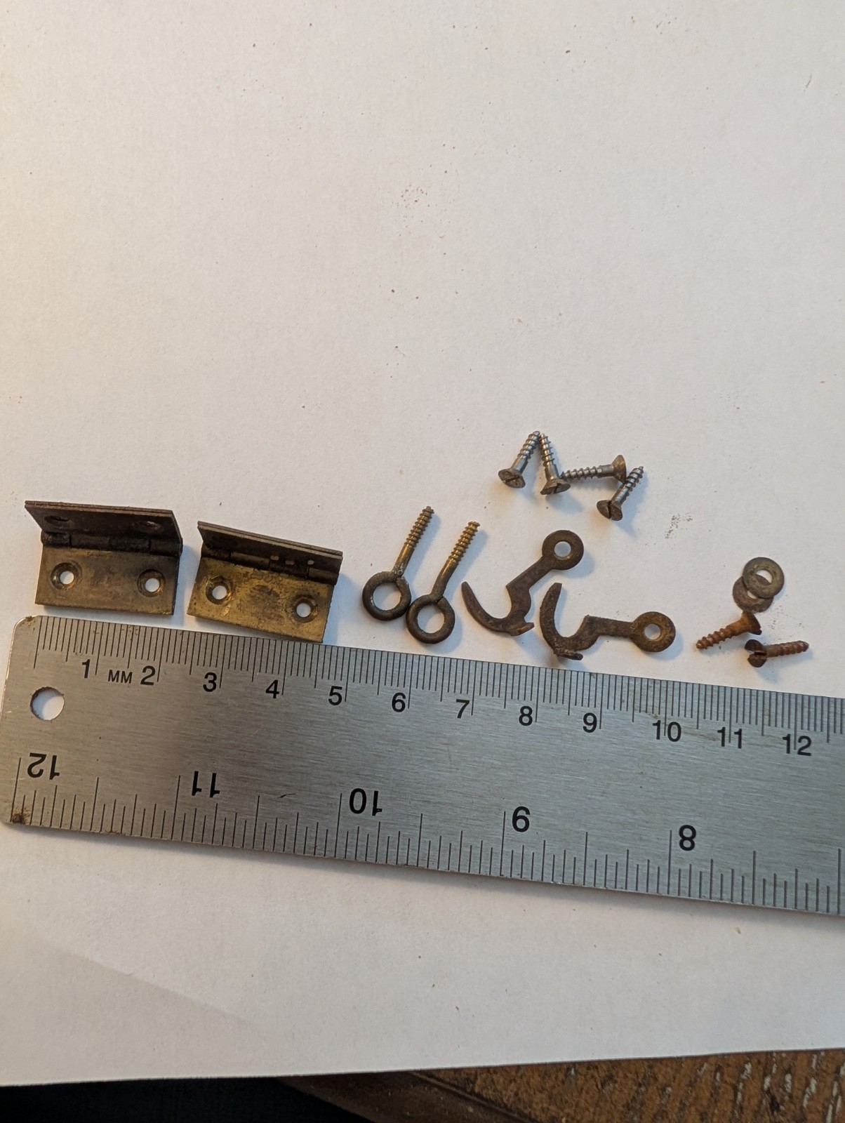 Antique Door Hardware Salvaged from Lenzkirch Wall Clock c.1880  2 Hinges Hooks