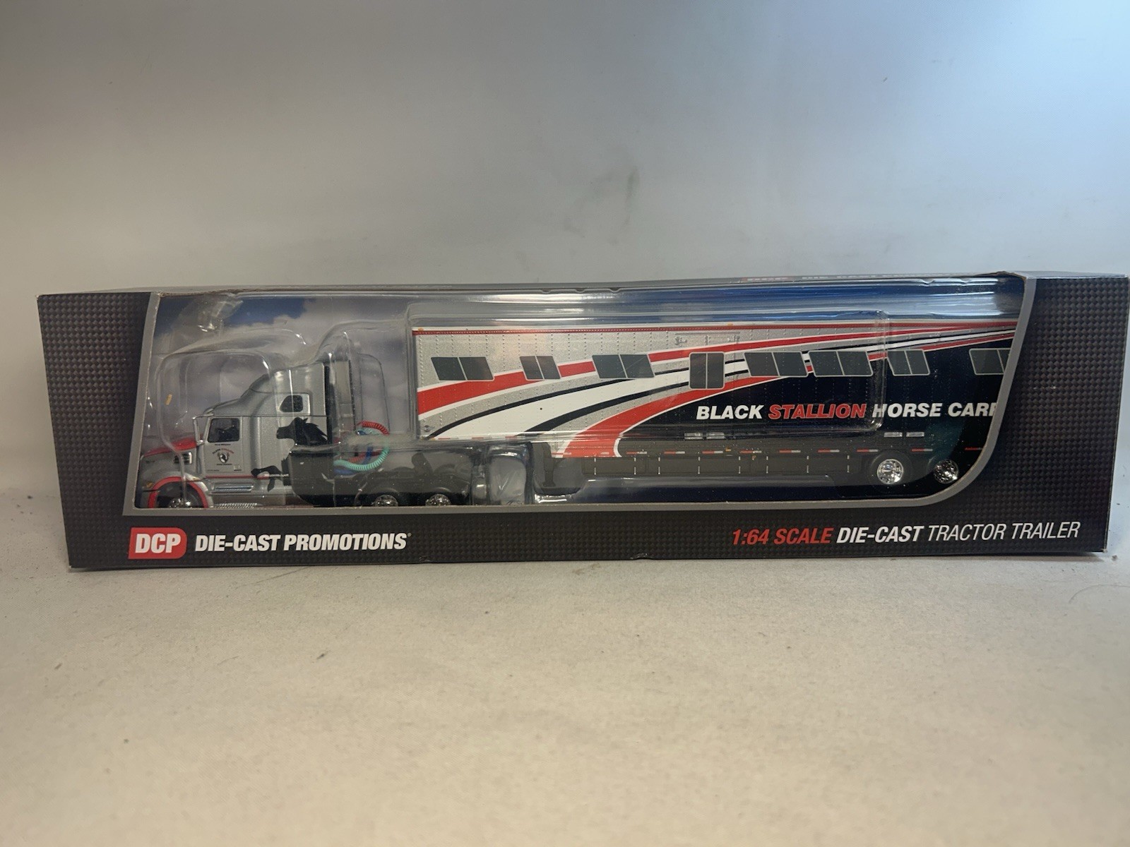 DCP 1:64 Black Stallion Horse Carriers Tractor Trailer Diecast Promotions NIB