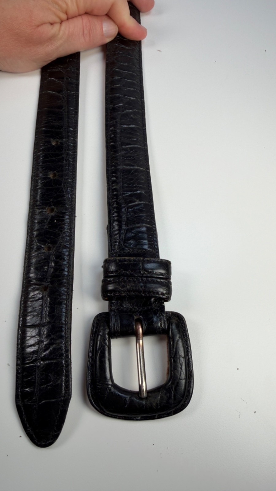 Joan & David black Leather vintage belt sz s