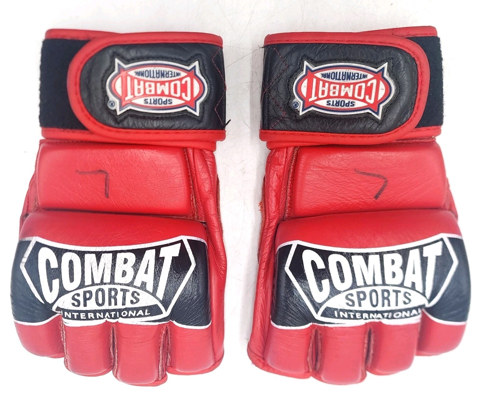 Combat Sports International Gloves Red/Black FG3 Fingerless 17 Sz L / Large