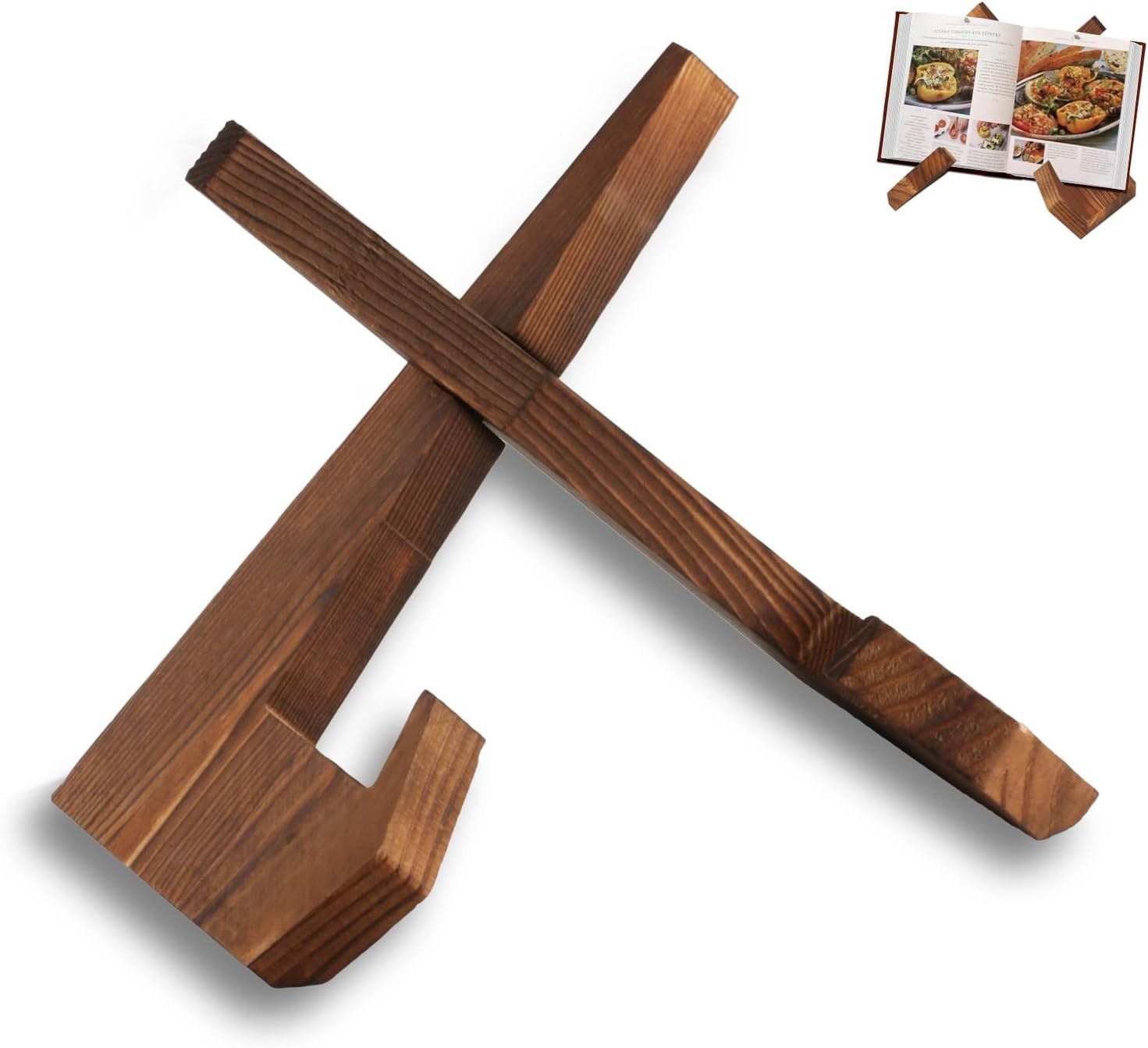 Cookbook Stand Cook Book Stand Kitchen Counter,Wooden Recipe Book Holder