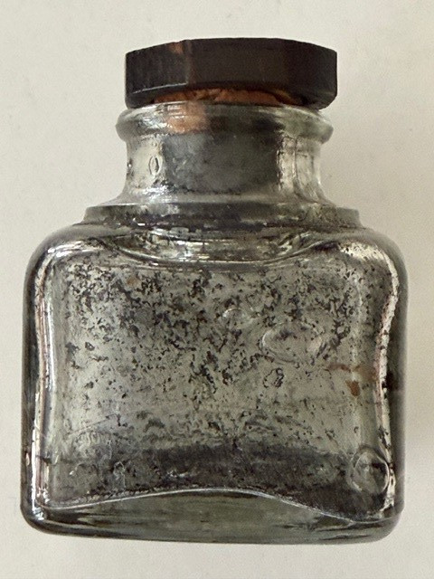 VINTAGE CARTER'S BLACK INK BOTTLE W/ CORK PLUG TOP