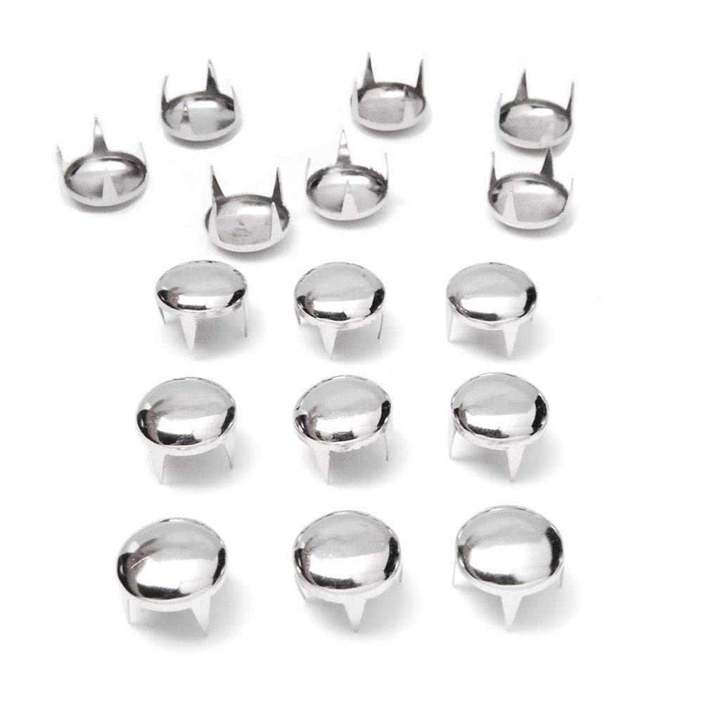 200pcs 12mm Round Dome Rivets Spike Cap Studs, Silver 