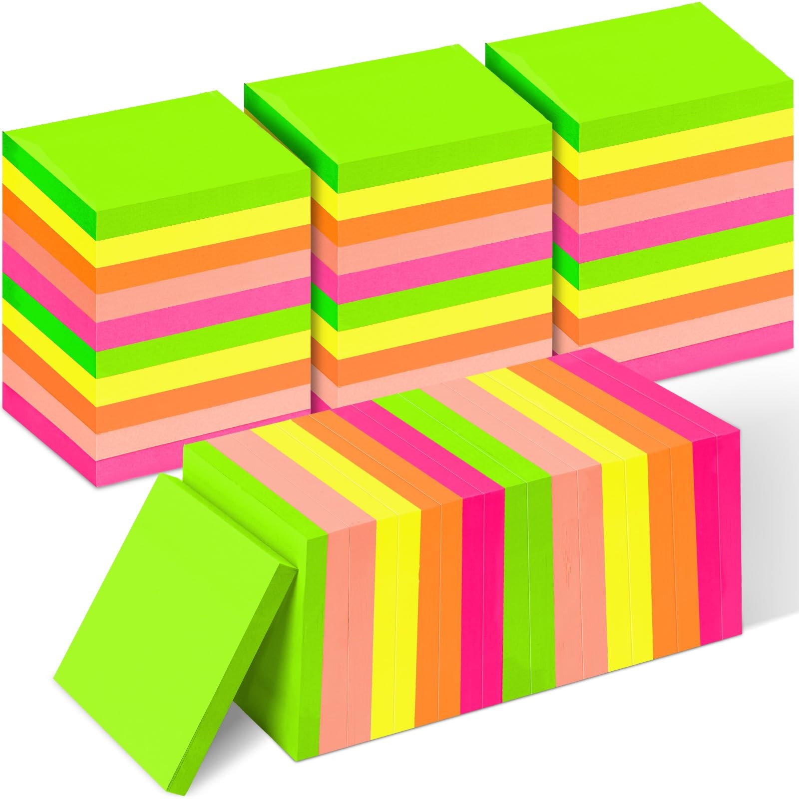 35 Pack Sticky Notes Bulk 3 x 3 In Self 3 x 3 inches, 5 Bright Colors-35 Pcs 
