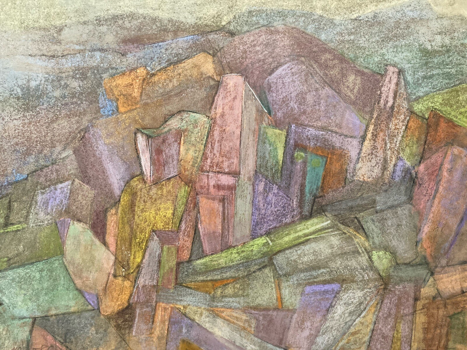 Very Nice Drawing Abstract Frédéric Gisselbrecht Chu Landscape Mountain