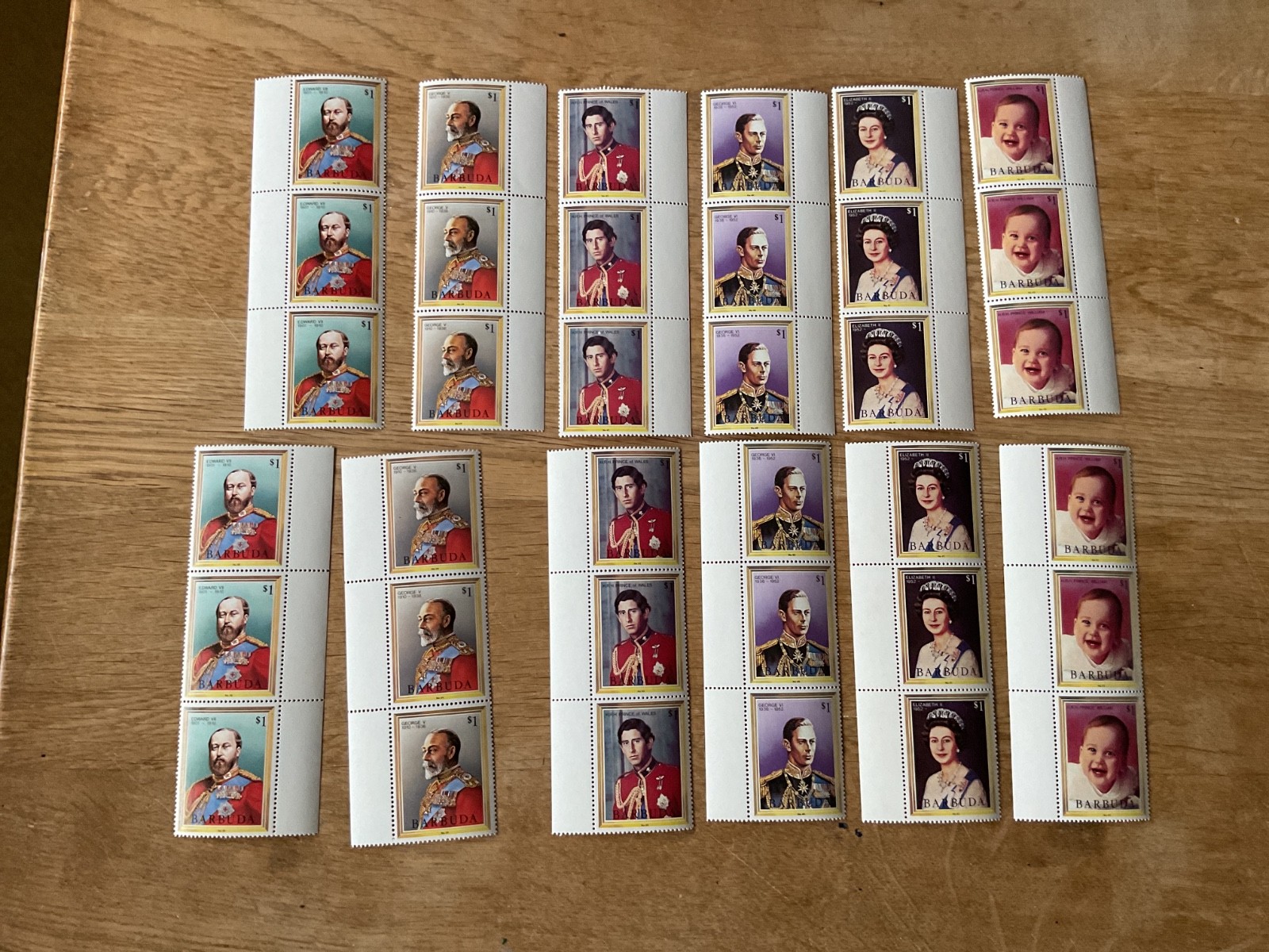 Great Britain Royal Family mint never hinged 12 strips of stamps B3184