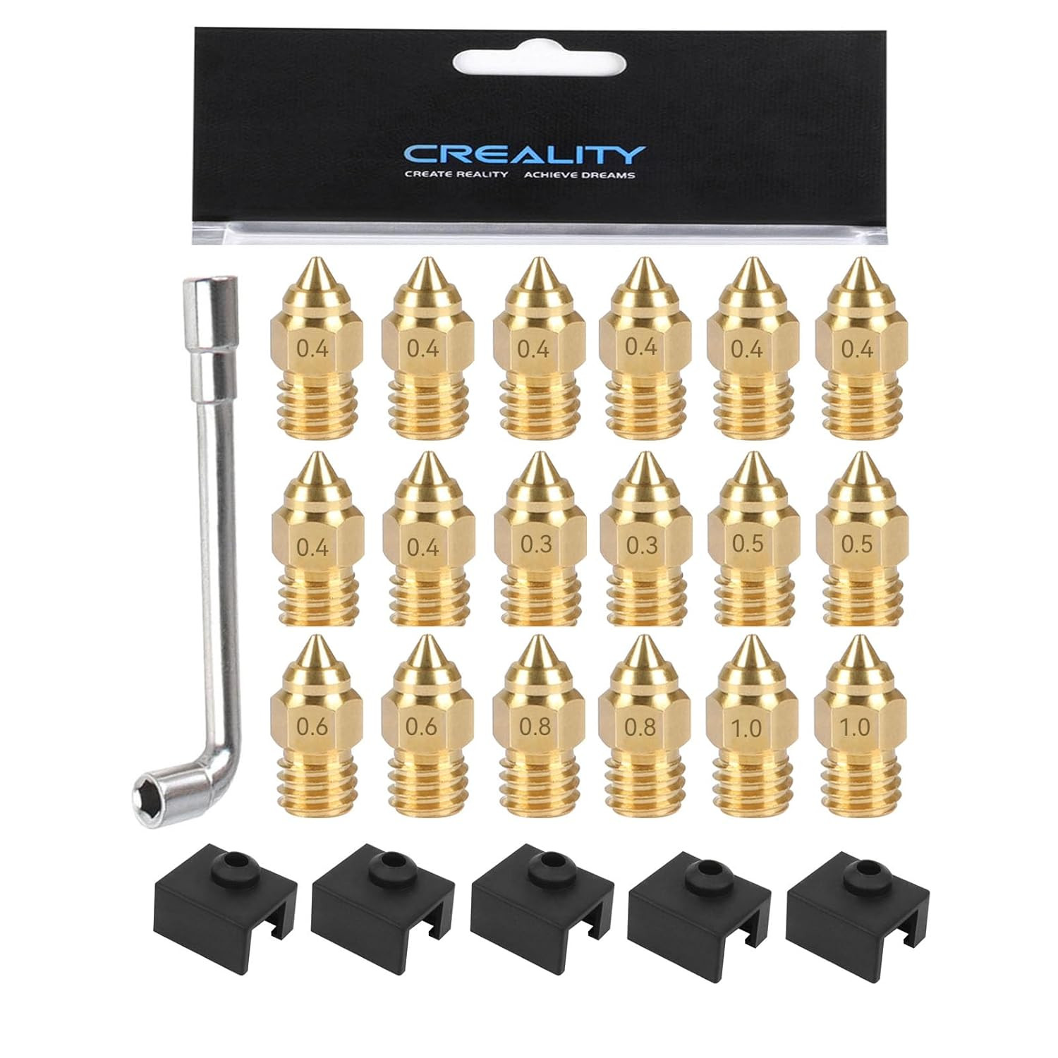 Creality Ender 3 S1 18Pcs Nozzle and Silicone Sock, for Ender 3 S1/Ender 3 S1 Pr