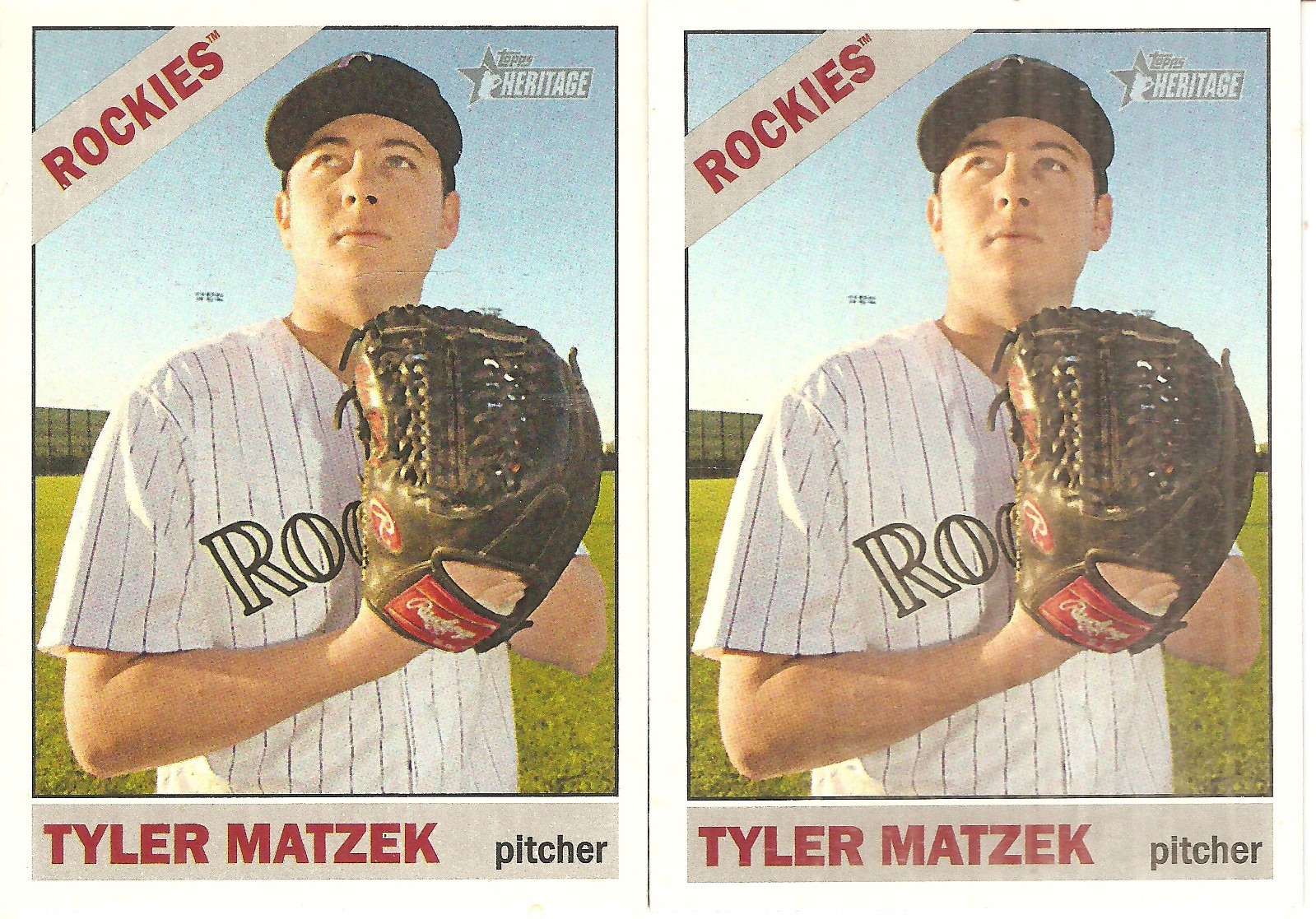 2 CARD 2015 TOPPS HERITAGE TYLER MATZEK BASEBALL CARD LOT