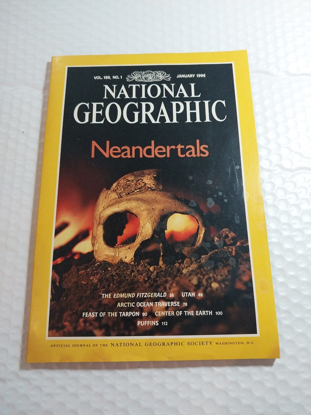 National Geographic Magazine January 1986 Vol 189 Neandertals Edmund Fitzgerald 