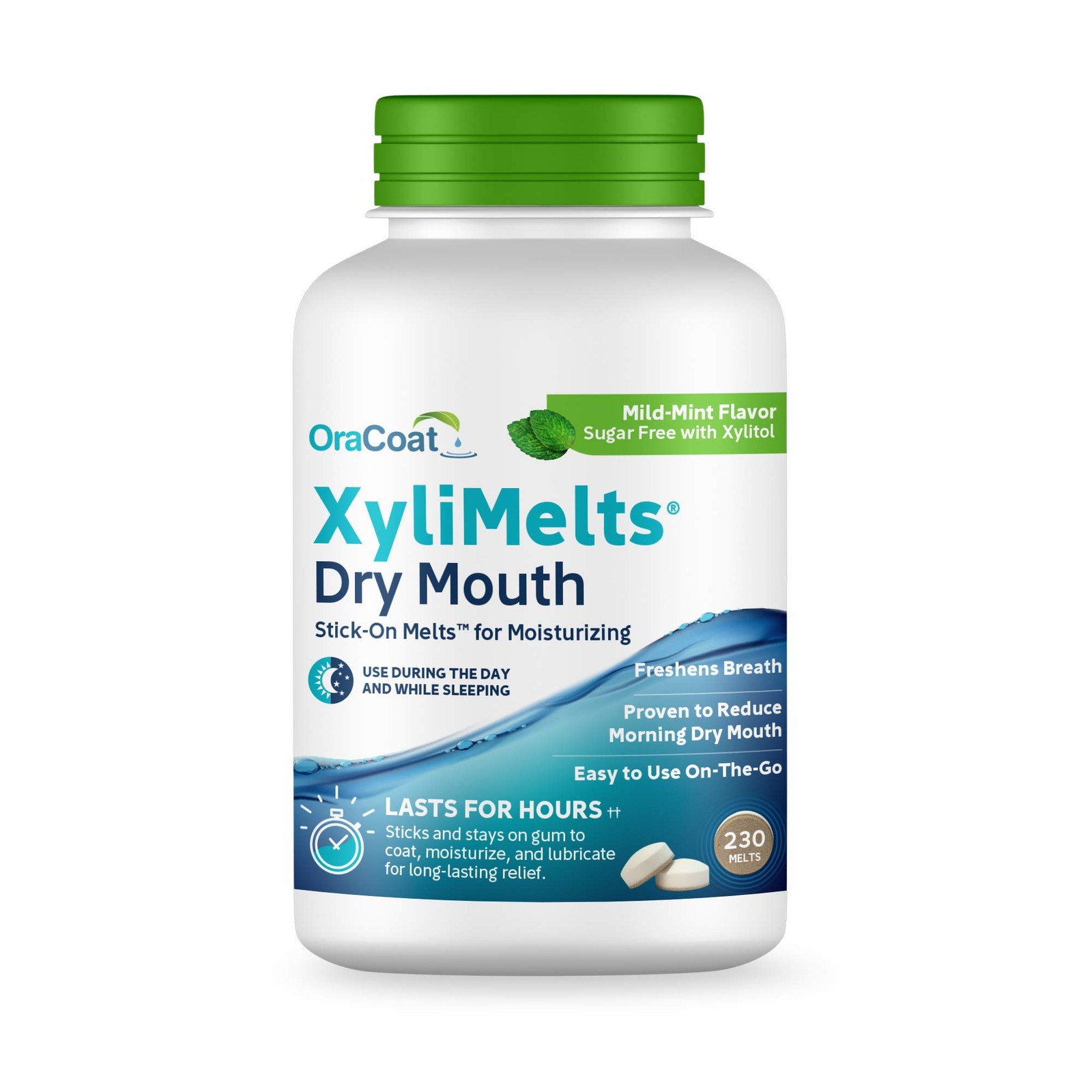 XyliMelts Dry Mouth Discs w/ Xylitol, Mint, 8-Hour Relief, 230 Count