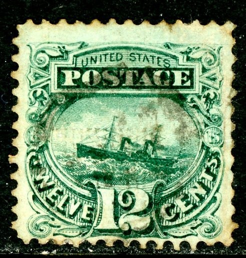 US Scott # 117 1869 12¢ SS Adriatic minor flaw used