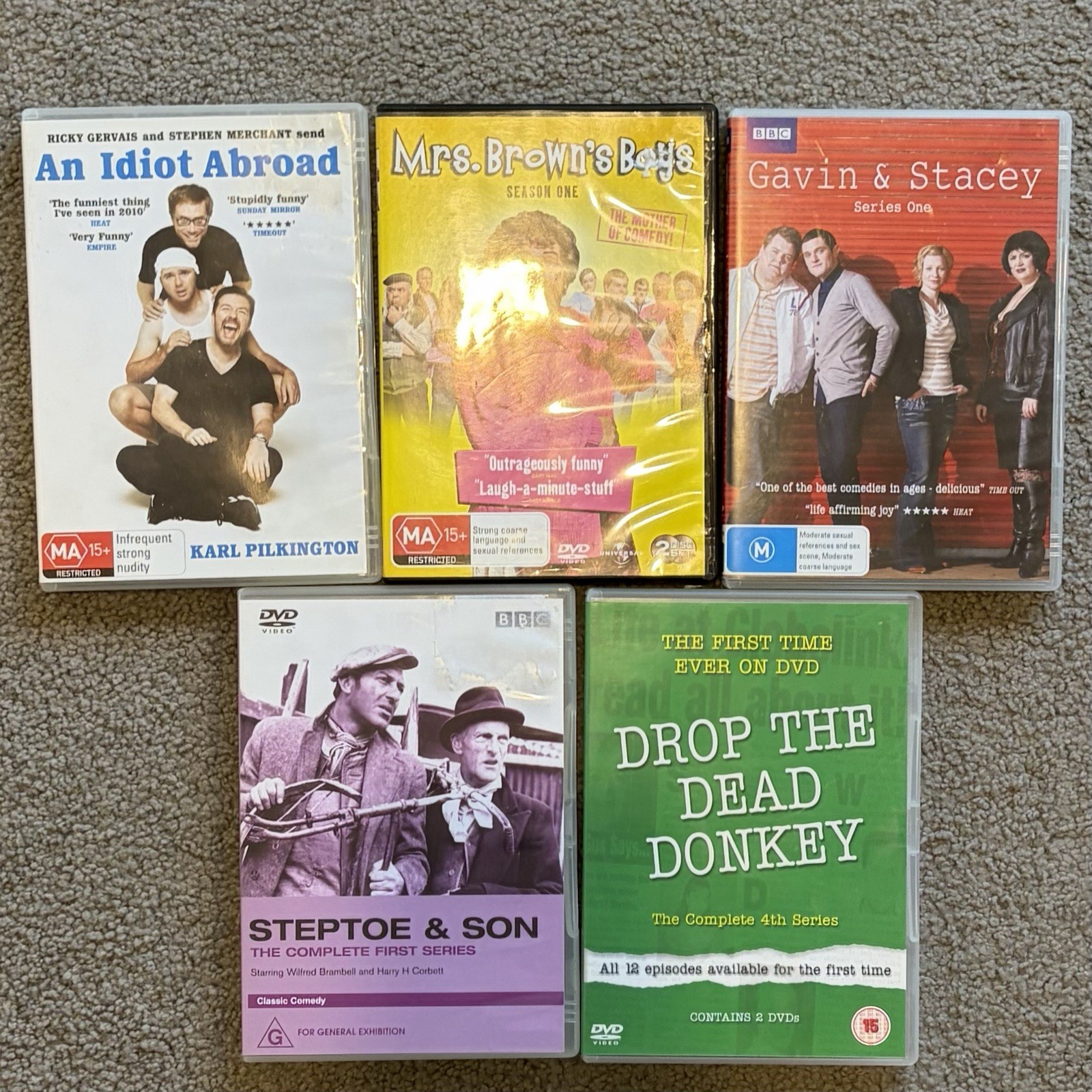 British Comedy DVD Bundle Idiot Abroad Mrs Brown’s Boys Gavin & Stacey  Steptoe