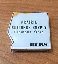 Vintage PRAIRIE BUILDERS SUPPLY - FREMONT OHIO Advertising Tape Measure LUFKIN