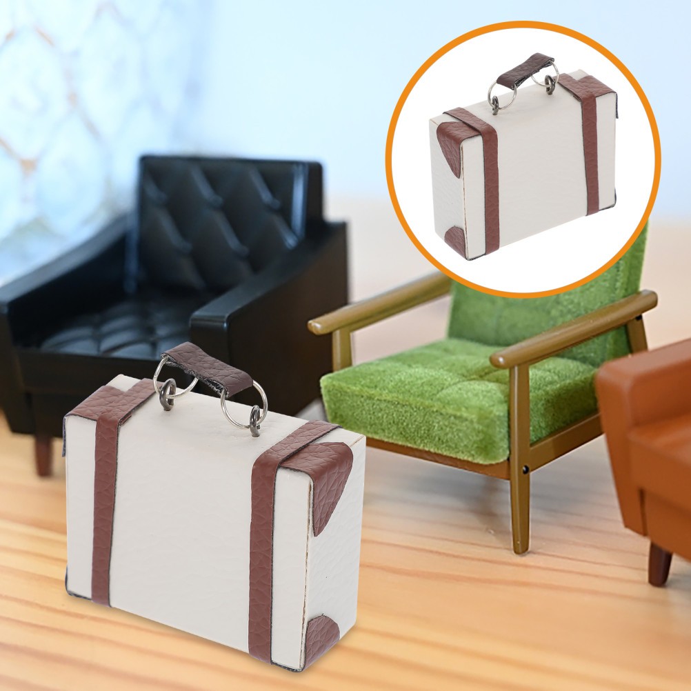 Doll House Suitcase Model Doll House PU Travel Case Mini House Scene Prop