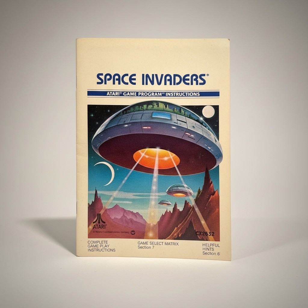 Vintage Atari 2600 Space Invaders Instruction Manual CX2632 1980 Original