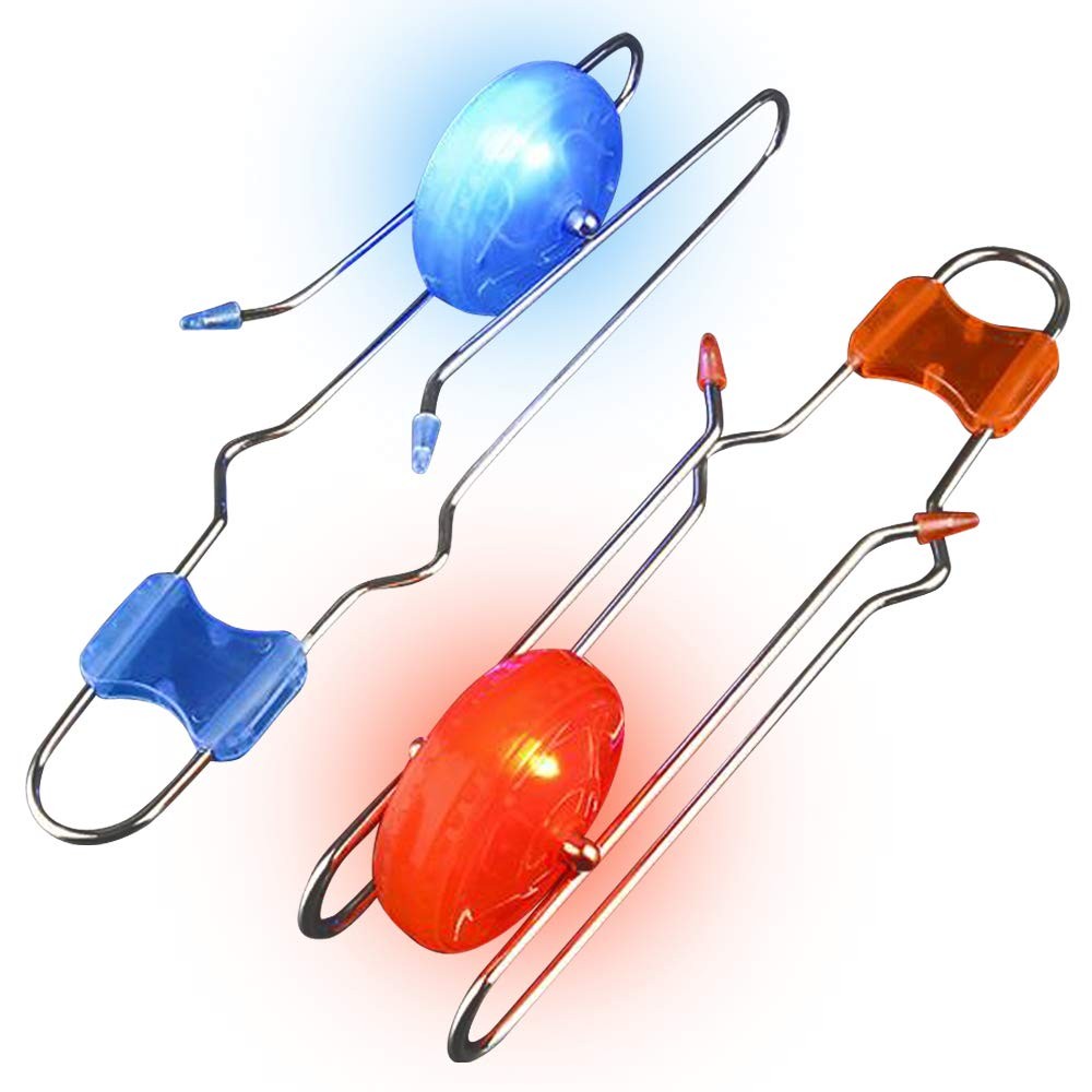 ArtCreativity Retro Light Up Gyro Wheels Toy- 8.5 Inch, 2 Pack [Blue - Red] 