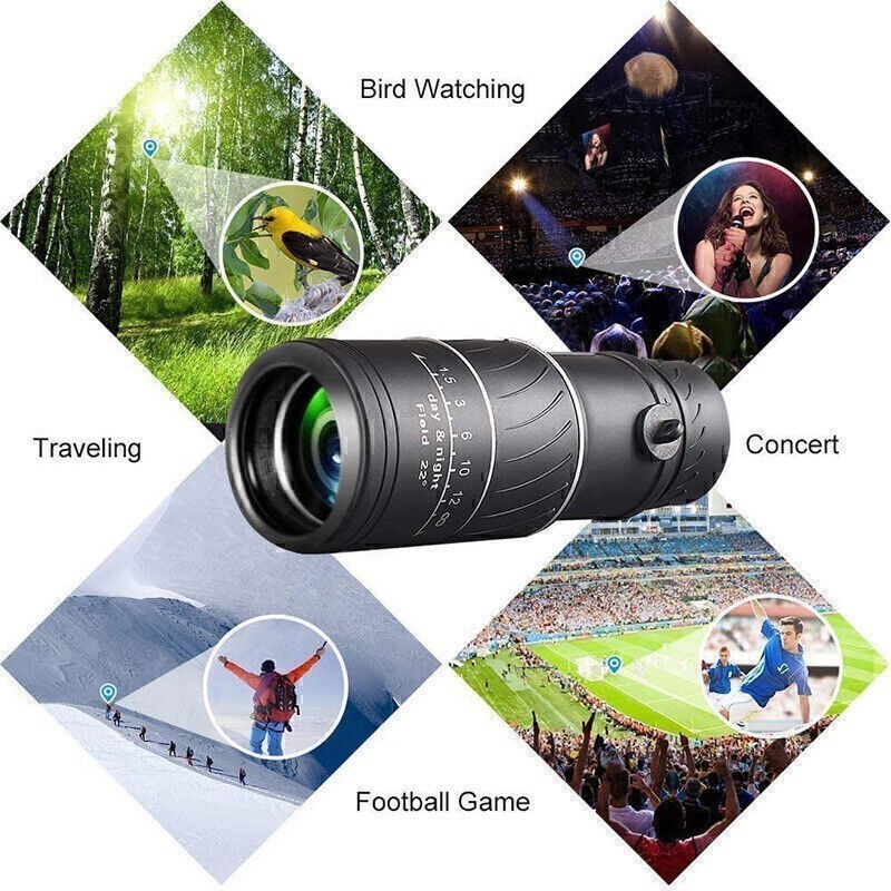 Monocular with Bak7 Prism Dual Focus Zoom Telescope Waterproof for Bird Watching