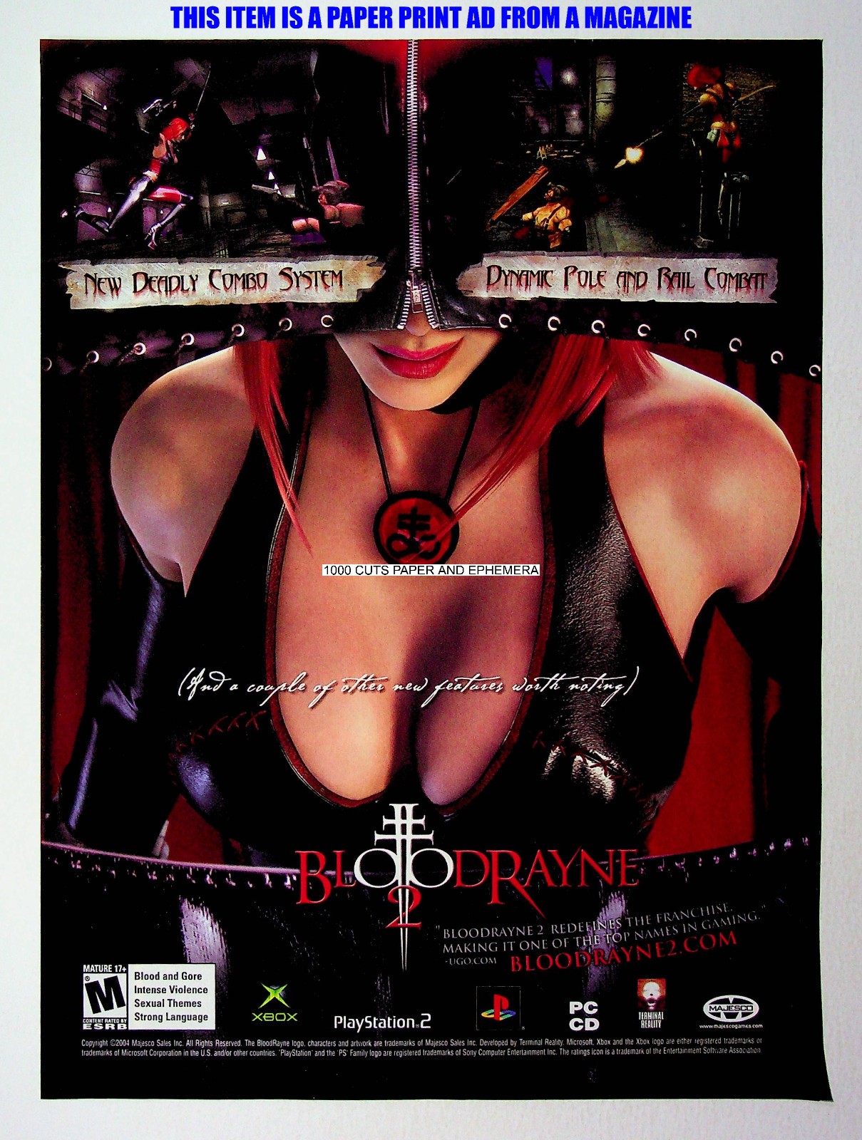 Bloodrayne 2 Terminal  Reality Majesco 2005 Print Magazine Ad Poster ADVERT
