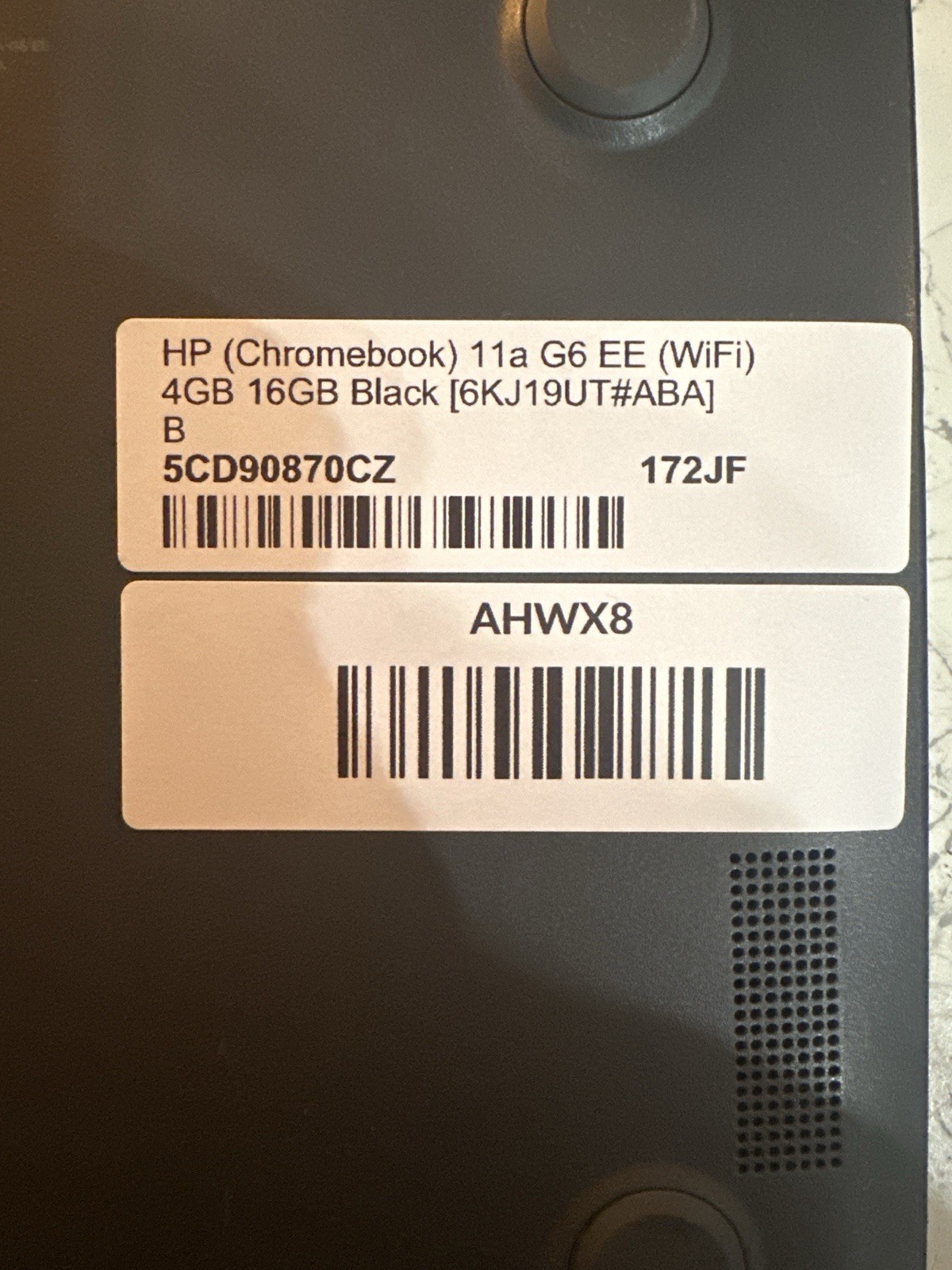 HP Chromebook 11a G6 EE 11" 4GB RAM 16GB eMMC Chrome OS Black Laptop