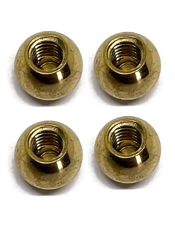 4 small solid Brass BED KNOBS 12 mm B7 vintage style COT hollow heavy polished