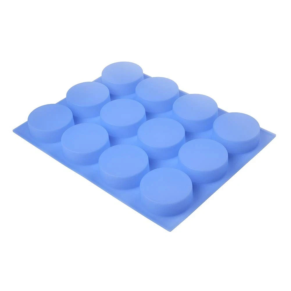 Round Silicone Soap Mold, 12 Cavity 4oz Soap Making Mold, Flexible Easy-Relea...