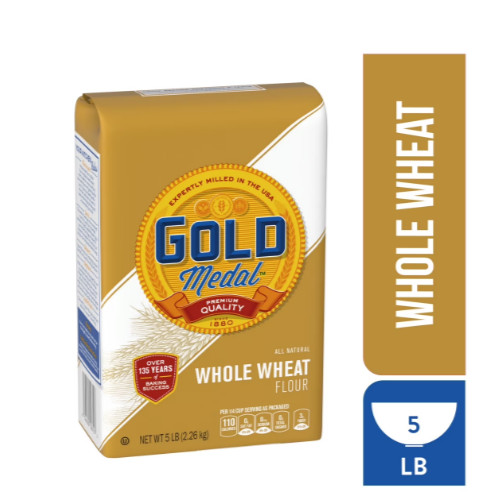 Gold Medal Premium Quality All Natural Whole Wheat Flour, 5 lb