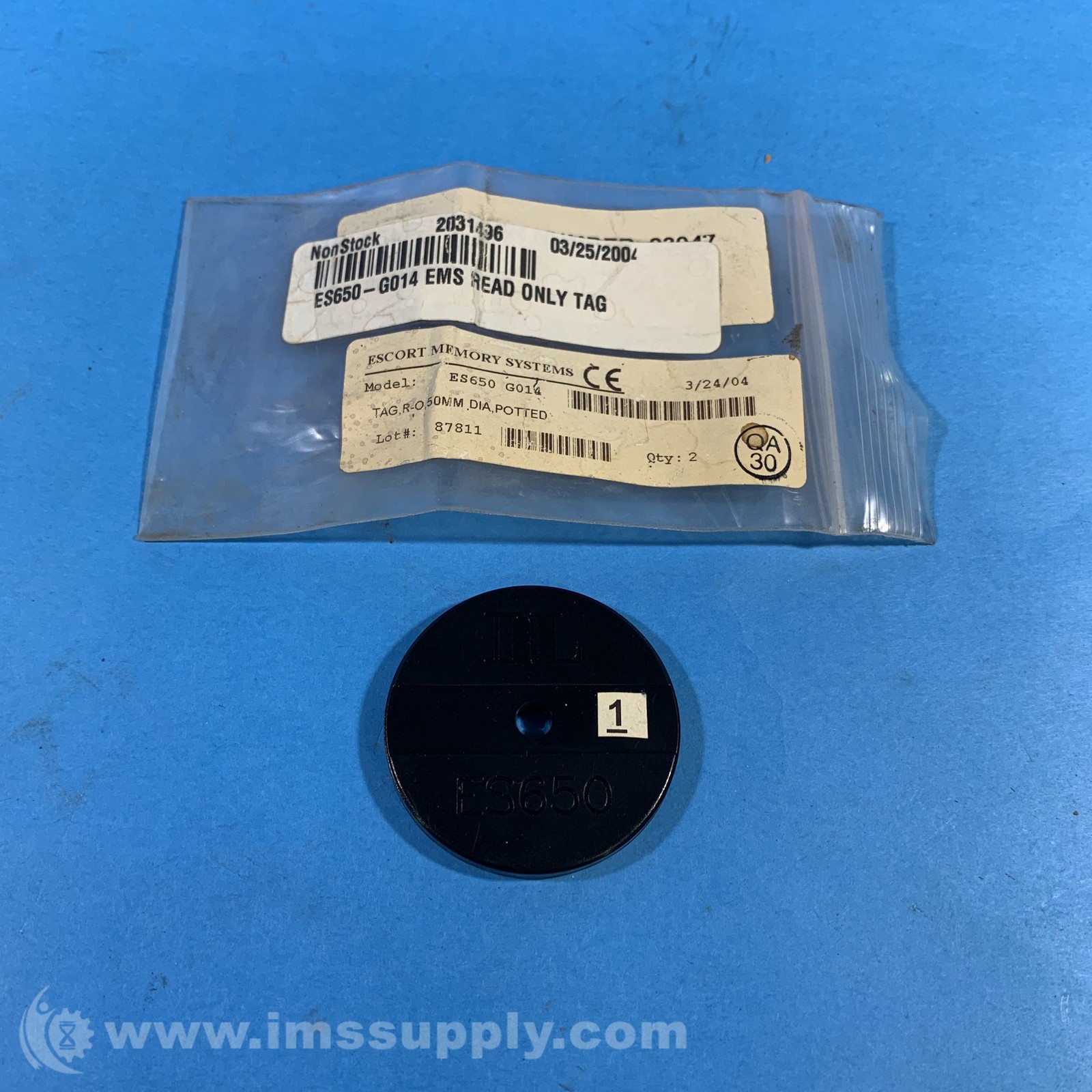 Escort Memory Systems ES650-G014 Bag of 2 Tag, R-O, 50MM 7749