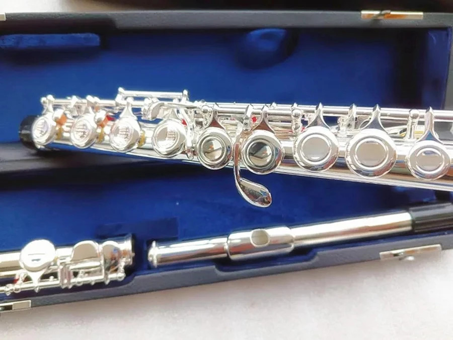 Silver Flute 212 musical instrument Flute 16 on C Tuning and E-Key professional