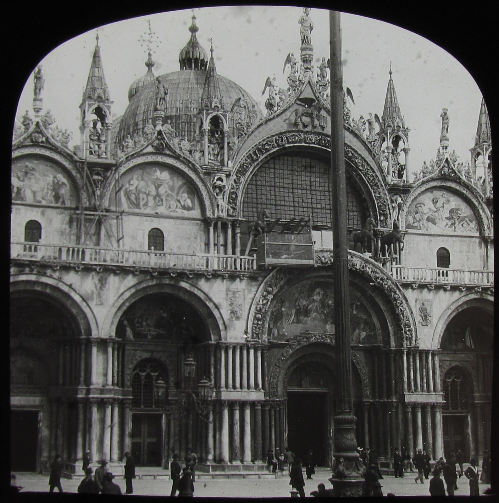 Glass Magic Lantern Slide ST MARKS VENICE C1890 HISTORIC PHOTO ITALY VENEZIA
