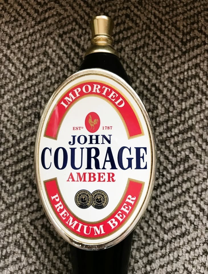 John Courage Amber Imported Premium Beer Black Porcelain Tapper Draft Handle Tap