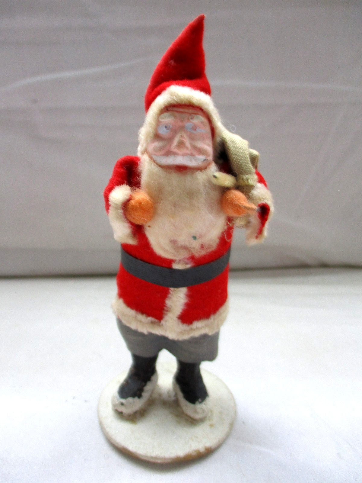 Antique Christmas 5" Santa Clay Face Composition & Cloth Body Japan