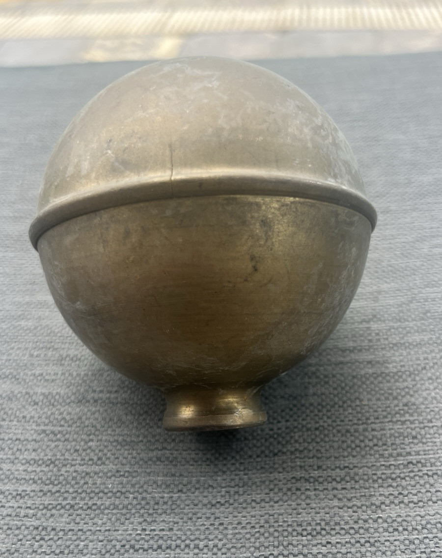 BED KNOB Spun Brass 3.1/2” high old style COT heavy vintage polished Aged Repro