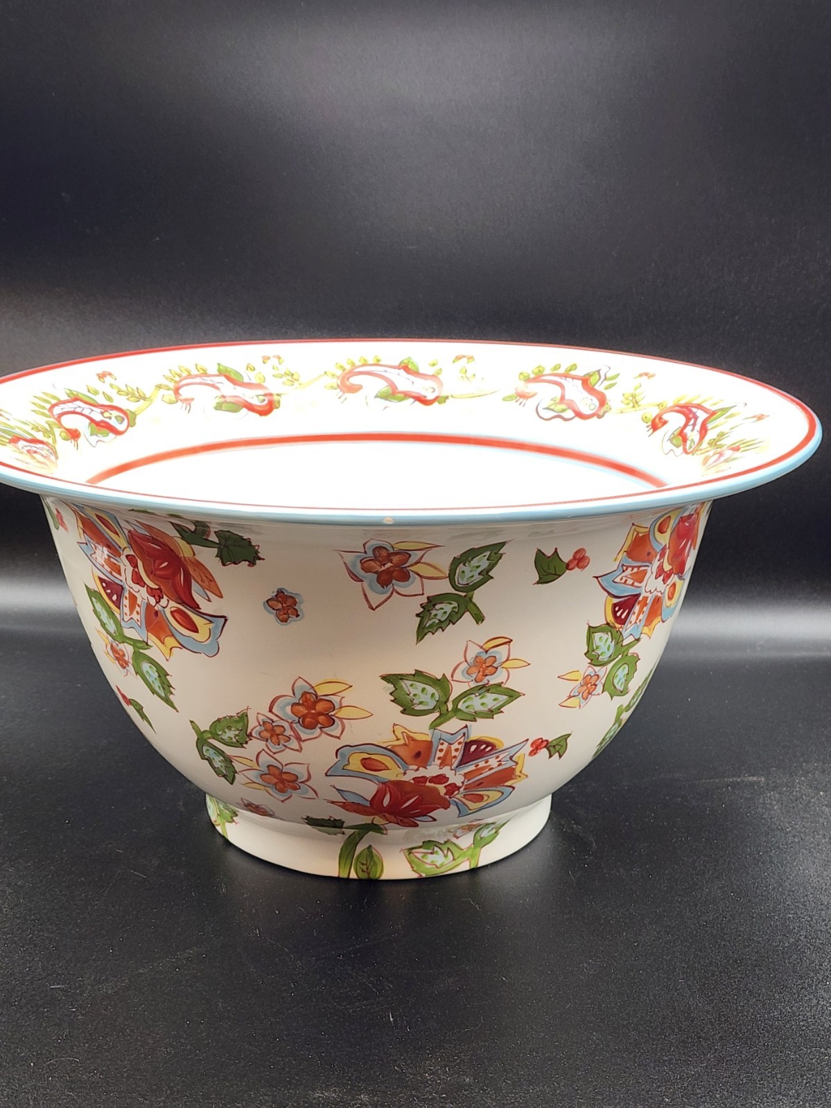 Pottery Barn SAUSALITO Paisley XL Deep  Serving Bowl 12.5”  Diameter