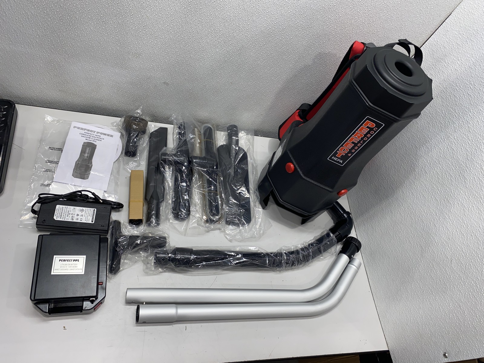 Perfect Power Cordless Backpack Vacuum -1.06gal HEPA w/ Battery/Accessories BBP5