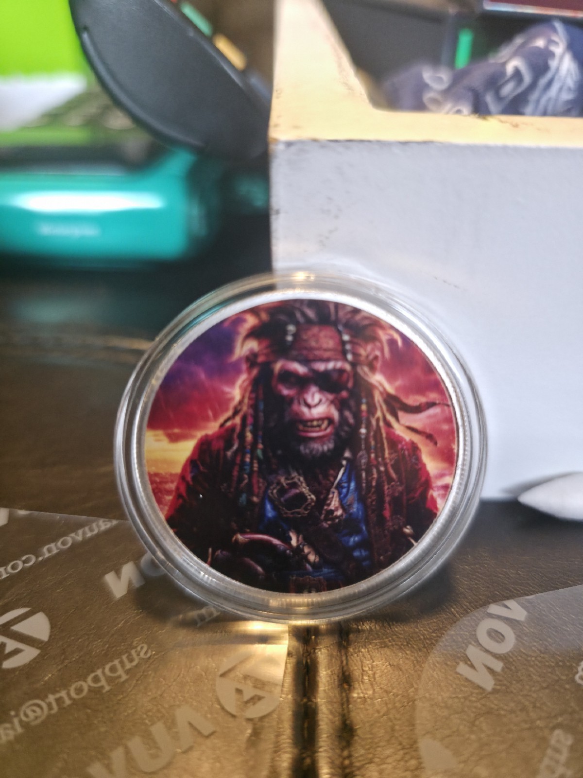 Sold Out Numbered Haleybug Mint 1/2 Oz Pirate Monkey Skull Death Ocean Silver...