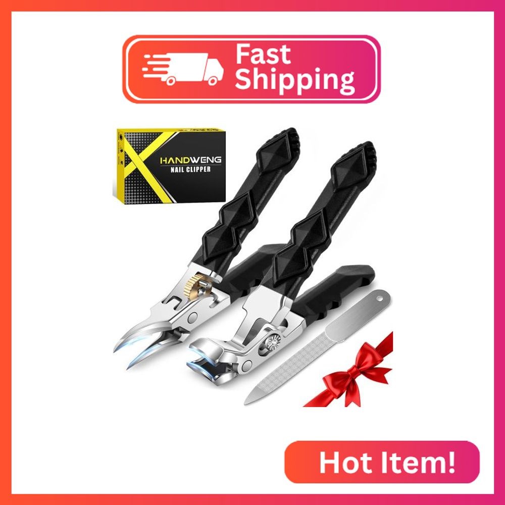 Toenail Clippers for Thick Toenails, Angled Head Large Toe Nail Clippers for Thi