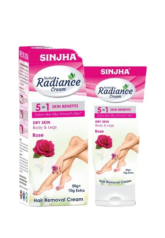 SINJHA Herbal Radiance Cream (5 in 1 Hair Removal Cream) (Rose) (60 Gram)