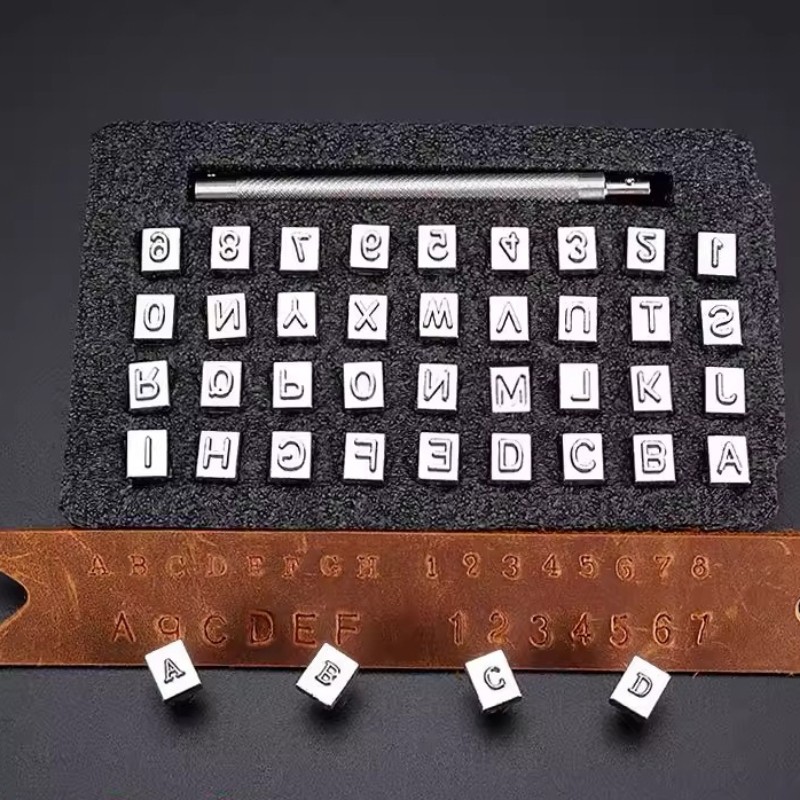 1 Set DIY Number Letter Punch Stamp Tool set for Leather tool Crafting stamp Kit
